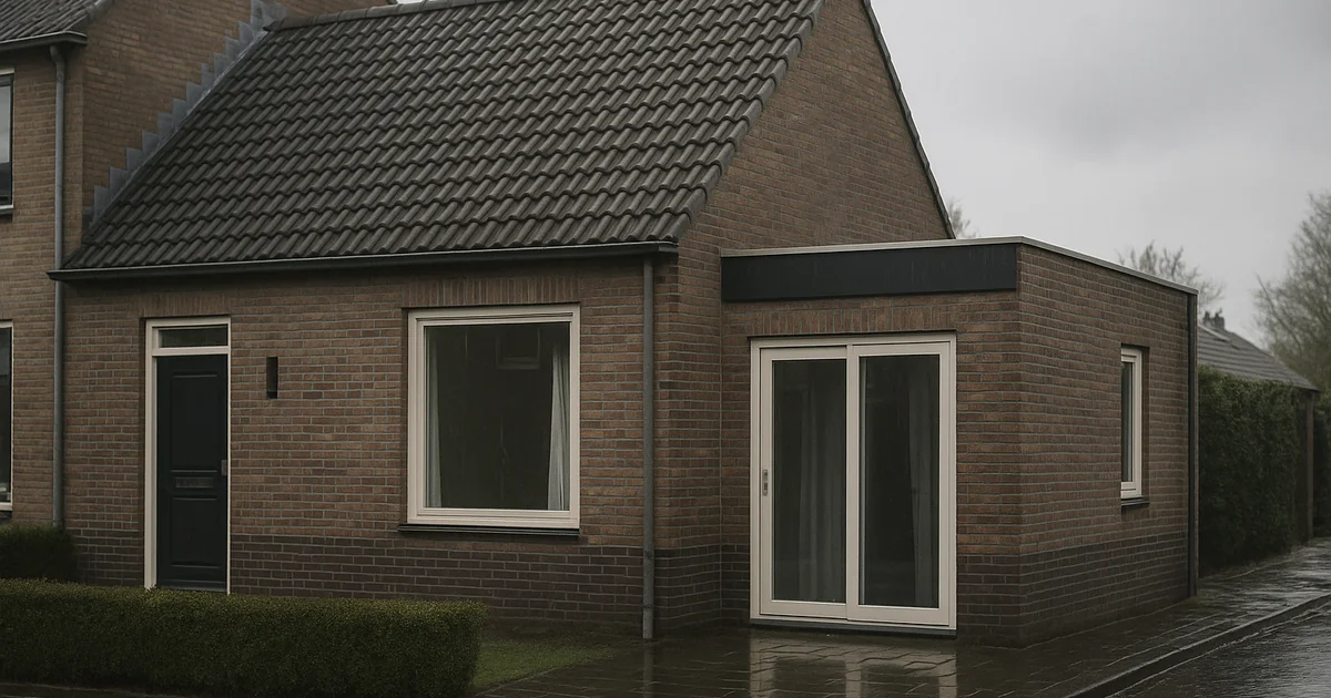 Aanbouw laten bouwen - Nederlandse woning met aanbouw aan de zijkant