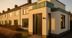 Nederlandse woning met aanbouw - vergunning aanvragen