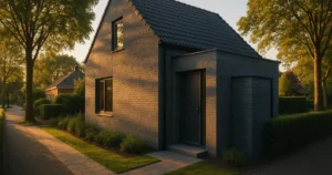 Bouwtekening aanbouw voor vergunning: architect bekijkt plattegrond en technische tekeningen